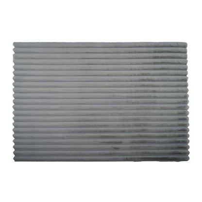 Madrid 02 Gray Plush Wide Corduroy Memory Foam Area Rug