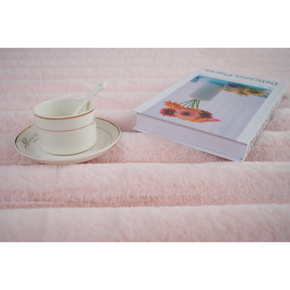 Madrid 05 Pink Plush Wide Corduroy Memory Foam Area Rug