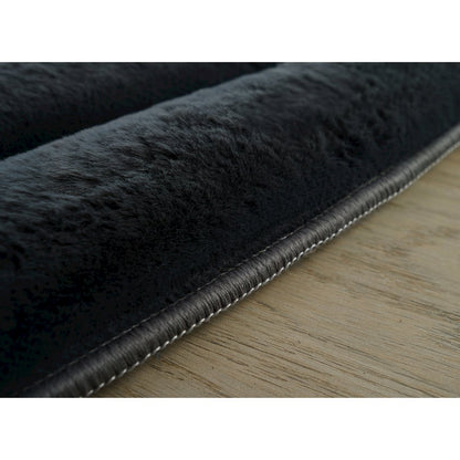 Madrid 06 Dark Gray Plush Wide Corduroy Memory Foam Area Rug