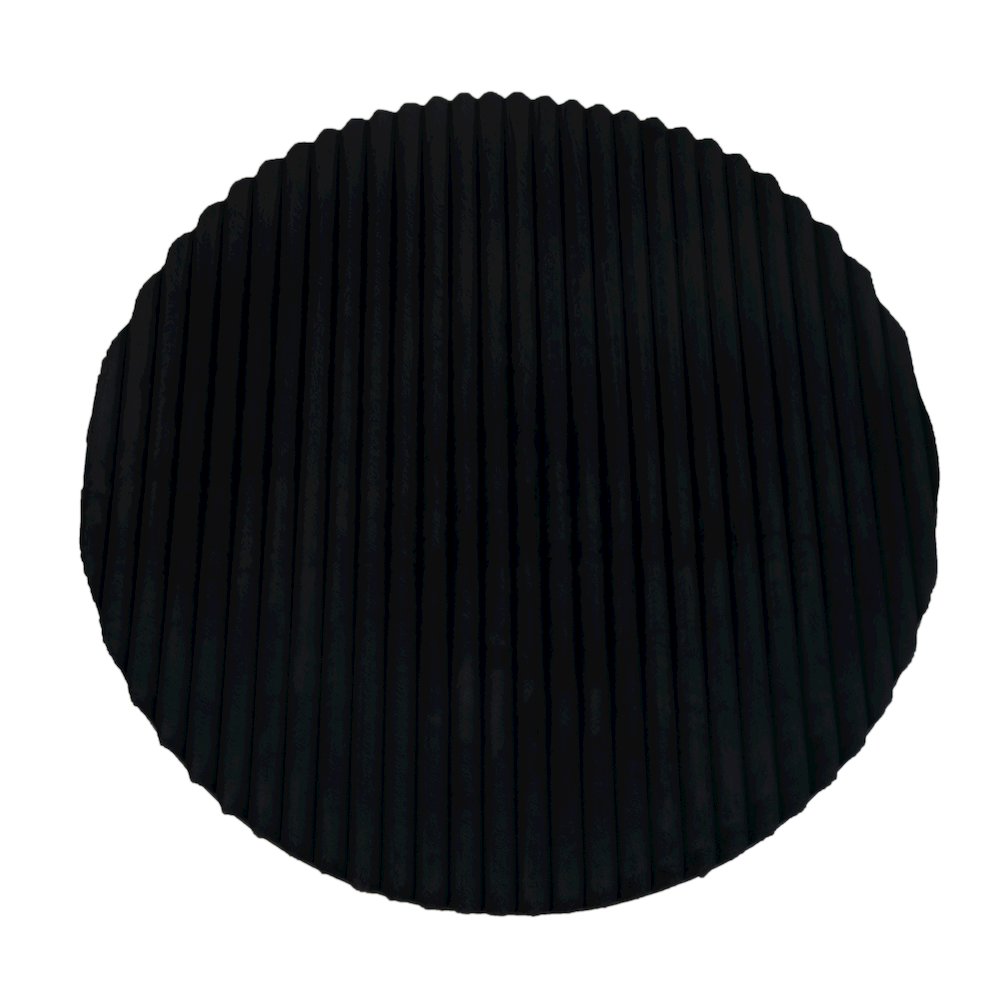 Madrid 07 Black Plush Wide Corduroy Memory Foam Area Rug