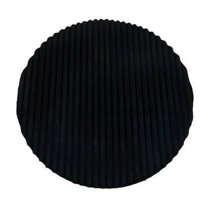 Madrid 07 Black Plush Wide Corduroy Memory Foam Area Rug