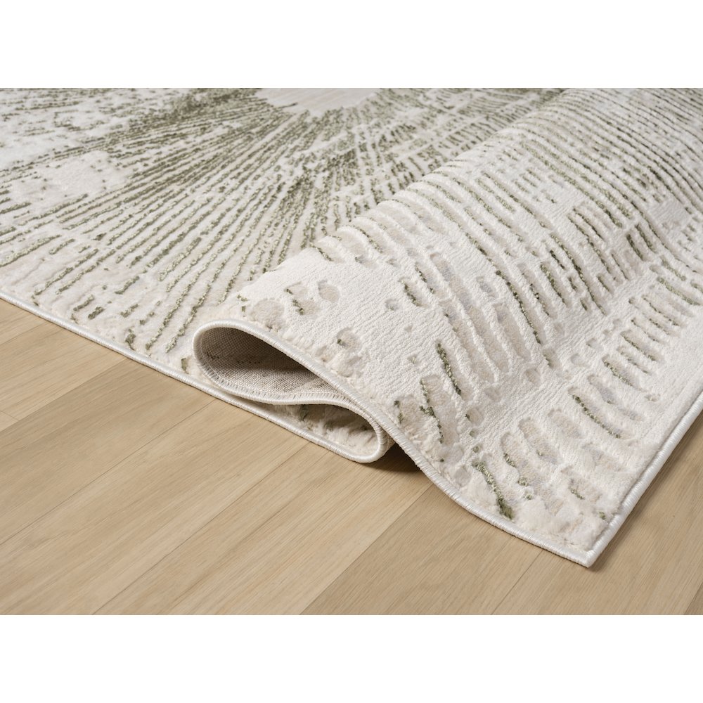 Mila Collection 06 Radiant Burst Modern Area Rug – Ivory/Gray