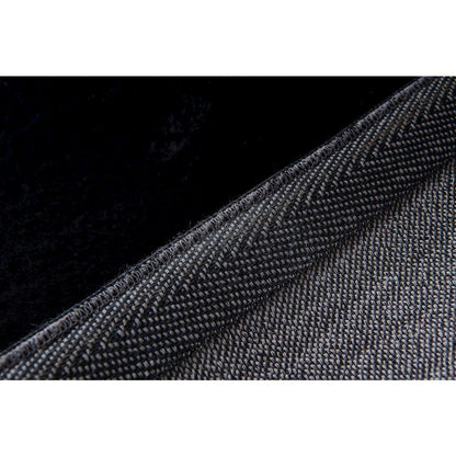 Miami 02 Black Faux Fur Memory Foam Area Rug