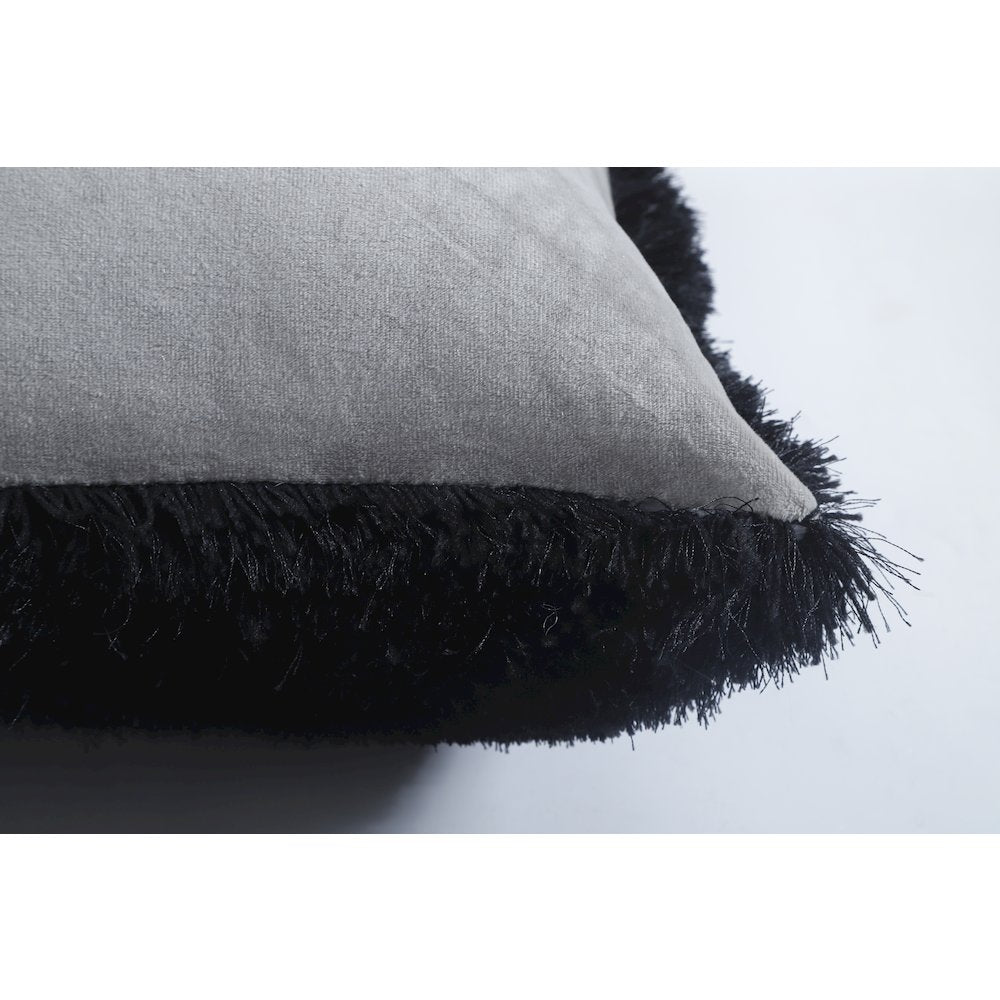 Mateos MS02P Grey Black White Modern Curve Throw Pillow
