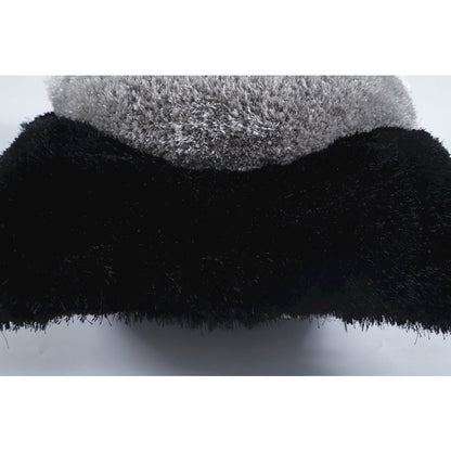 Mateos MS02P Grey Black White Modern Curve Throw Pillow