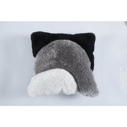 Mateos MS02P Grey Black White Modern Curve Throw Pillow