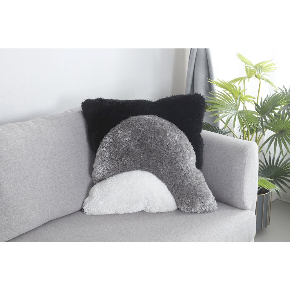 Mateos MS02P Grey Black White Modern Curve Throw Pillow