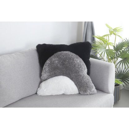 Mateos MS02P Grey Black White Modern Curve Throw Pillow