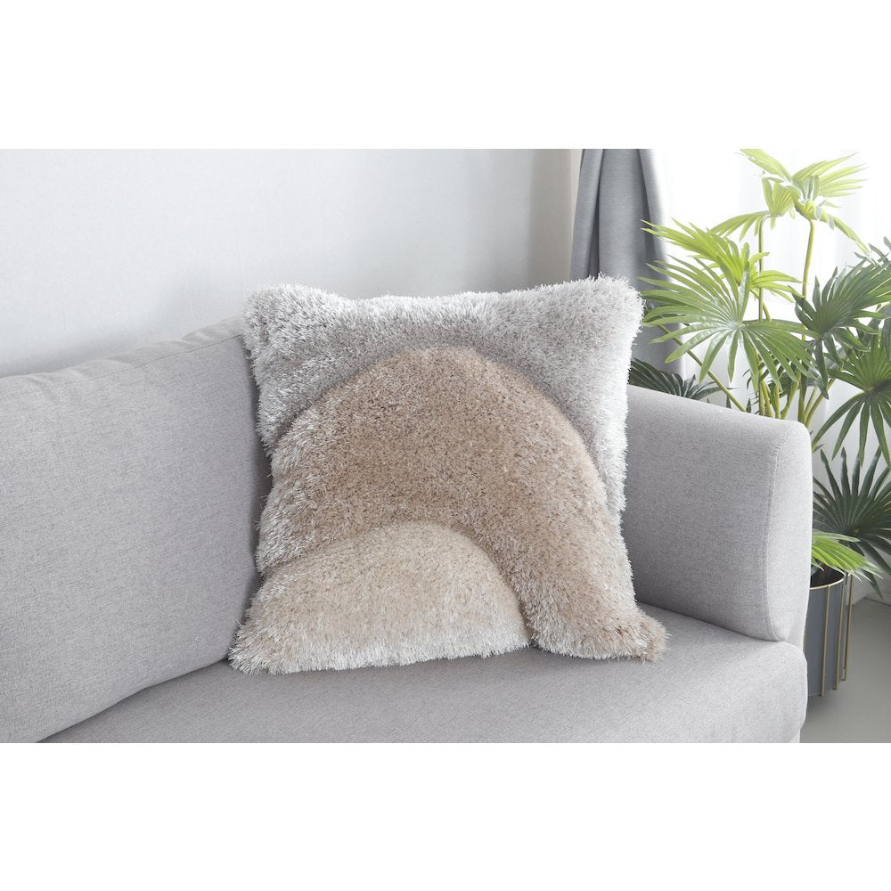 Mateos MS64P Beige Cream Modern Curve Throw Pillow