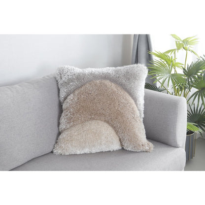 Mateos MS64P Beige Cream Modern Curve Throw Pillow
