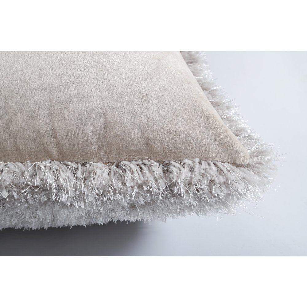 Mateos MS64P Beige Cream Modern Curve Throw Pillow