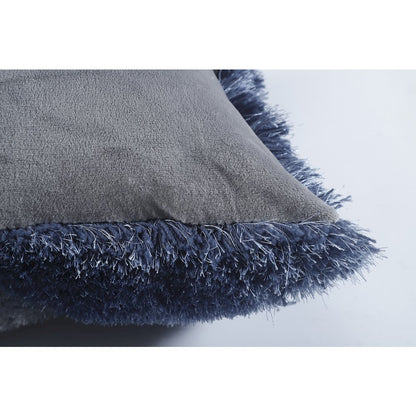 Mateos MS65P Blue Gray Modern Curve Throw Pillow