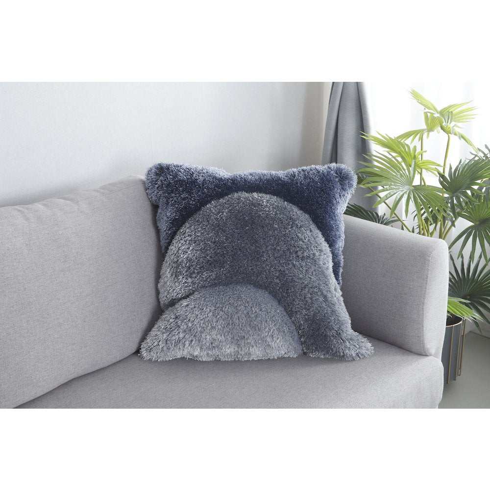 Mateos MS65P Blue Gray Modern Curve Throw Pillow