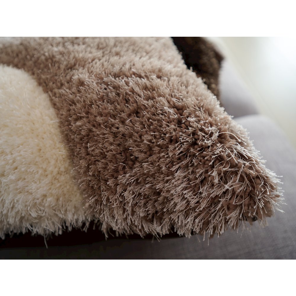 Mateos MS66P Brown Beige Modern Curve Throw Pillow