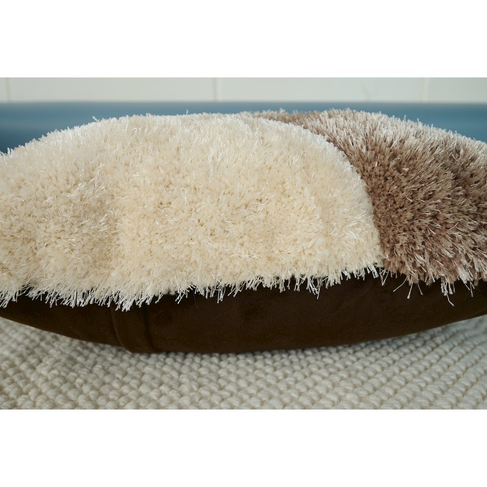 Mateos MS66P Brown Beige Modern Curve Throw Pillow