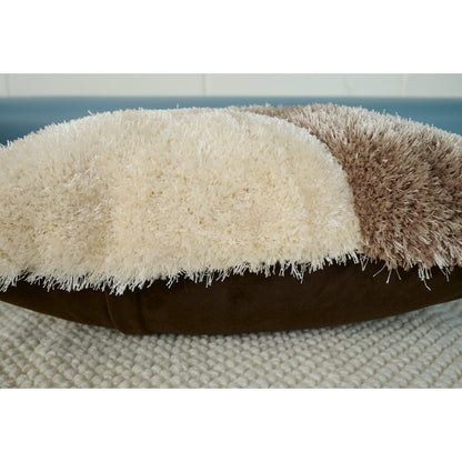 Mateos MS66P Brown Beige Modern Curve Throw Pillow