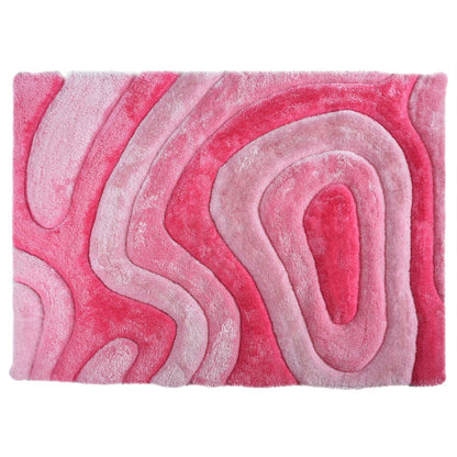 Mateos MS68 Pink Abstract Swirl Shag Rug