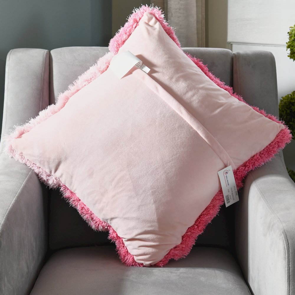 Mateos MS68 Pink Modern Curve Throw Pillow