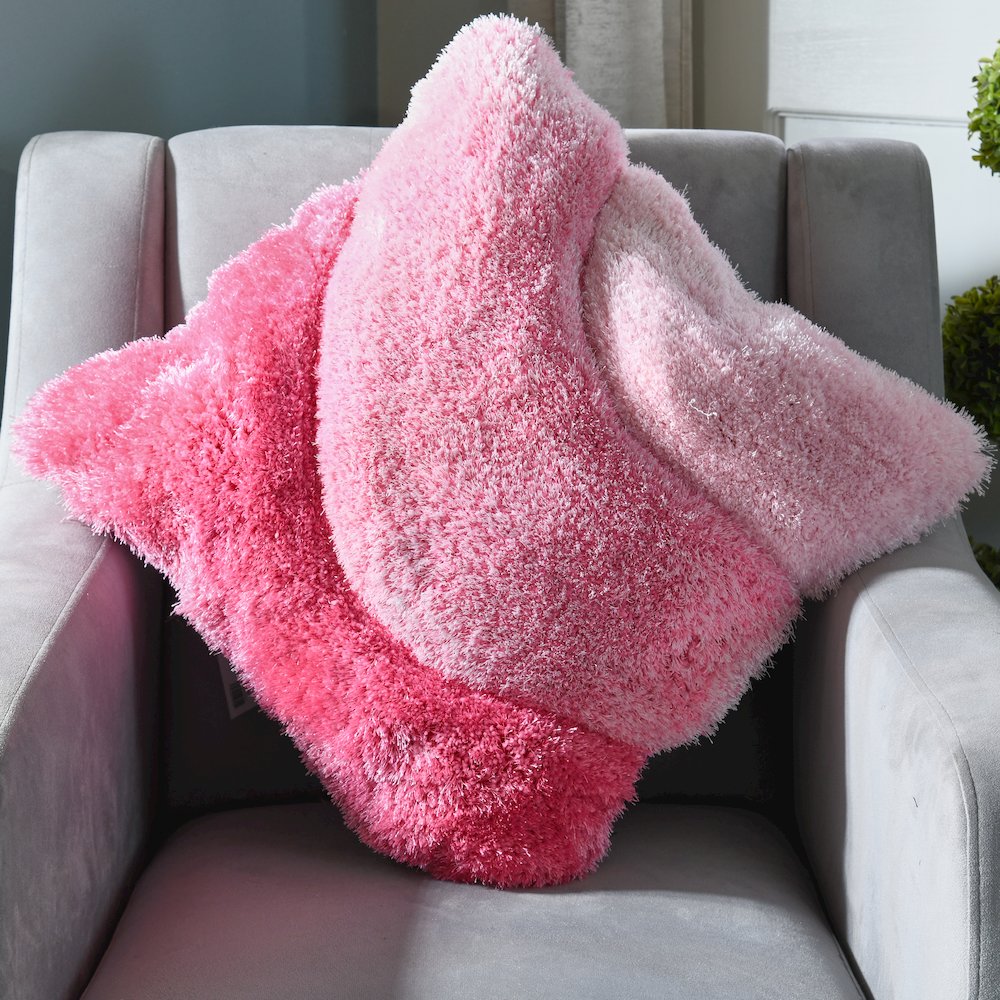 Mateos MS68 Pink Modern Curve Throw Pillow
