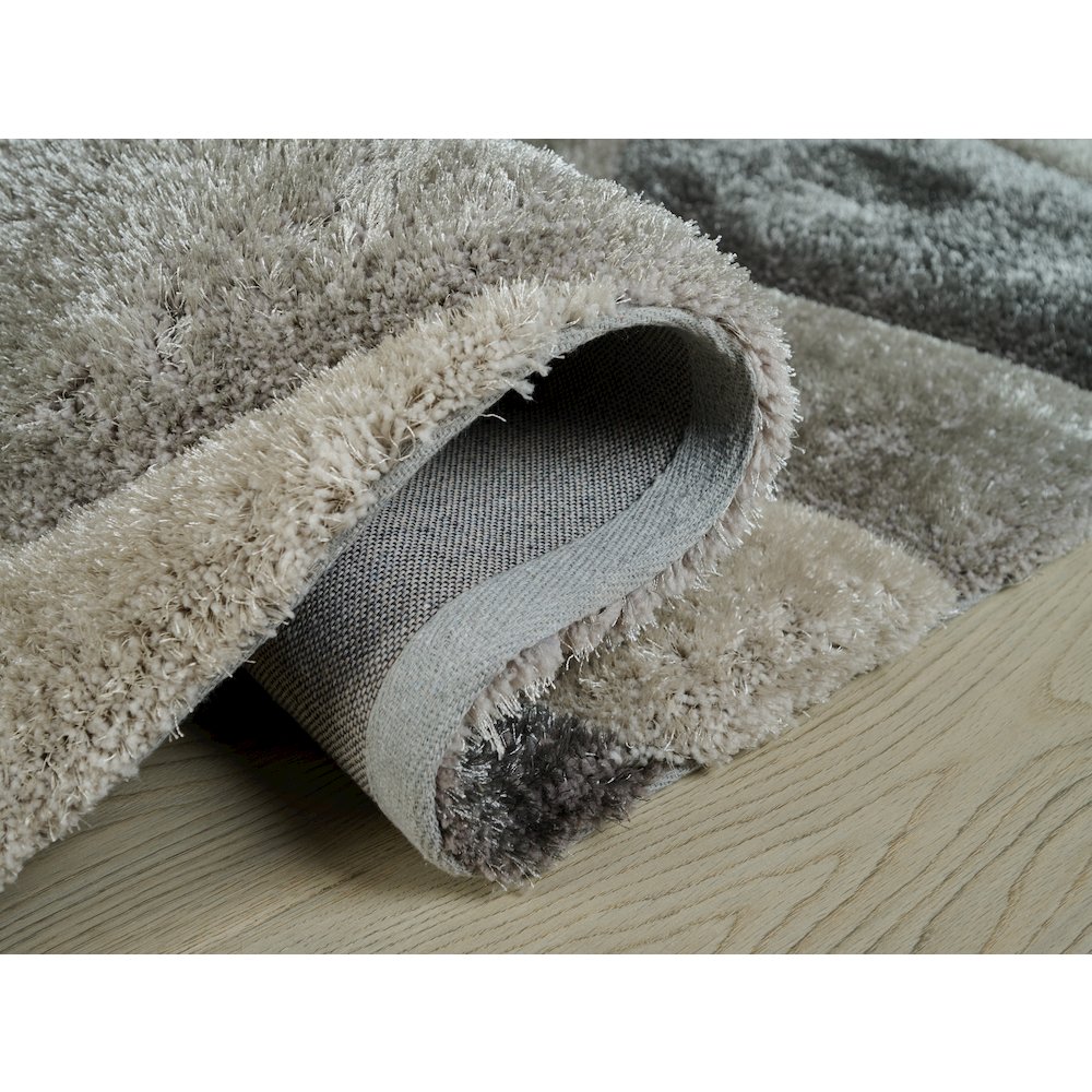 Mateos MS72 Gray Abstract Swirl Shag Rug