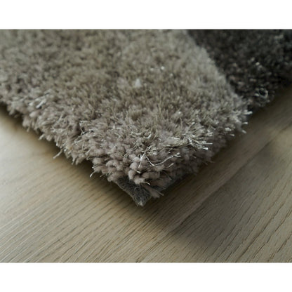 Mateos MS72 Gray Abstract Swirl Shag Rug