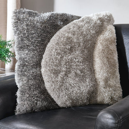 Mateos MS72 Grey Taupe Modern Curve Throw Pillow