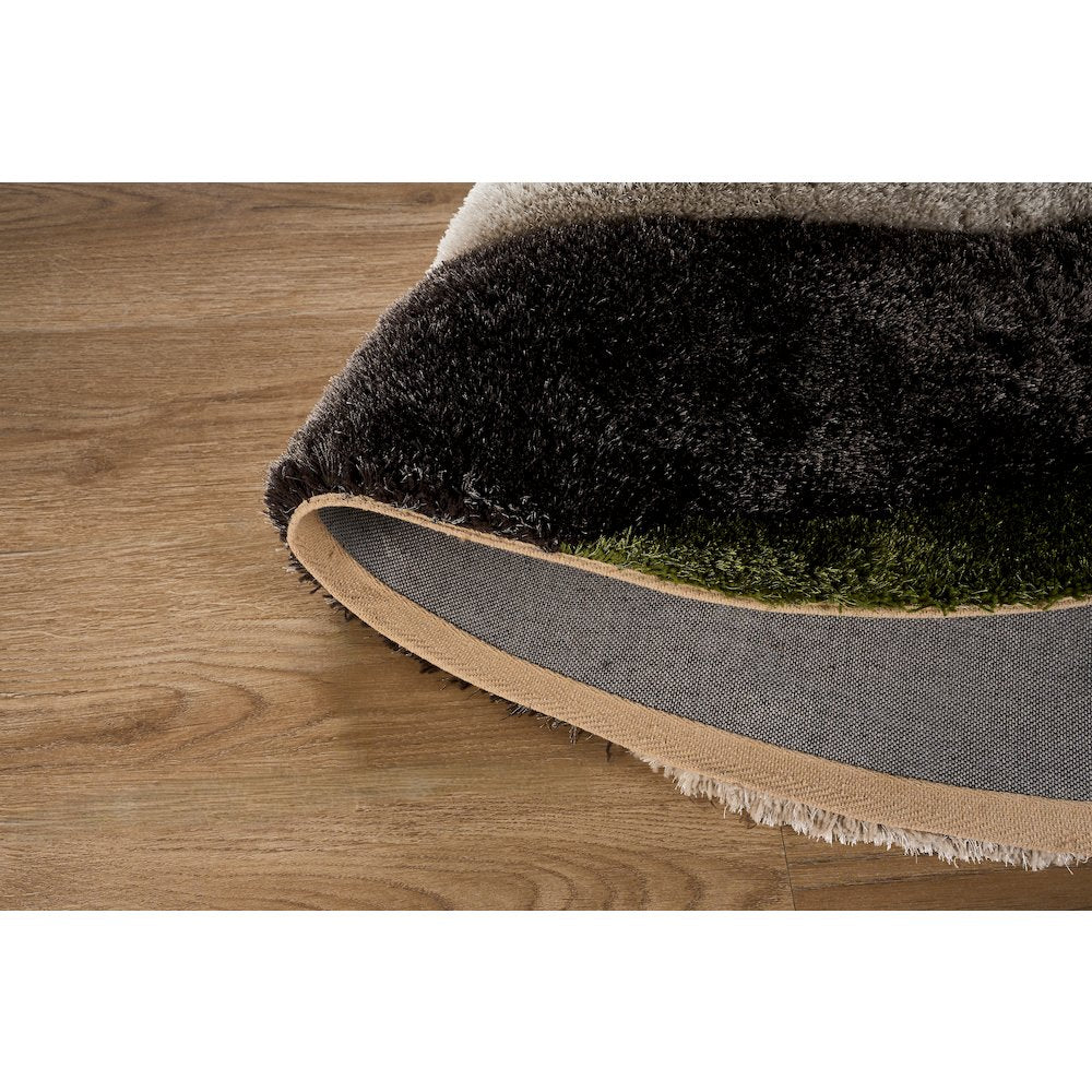 Mateos MS75 Green Beige Abstract Swirl Shag Rug