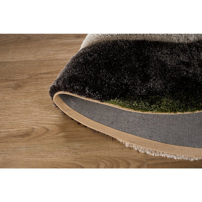Mateos MS75 Green Beige Abstract Swirl Shag Rug