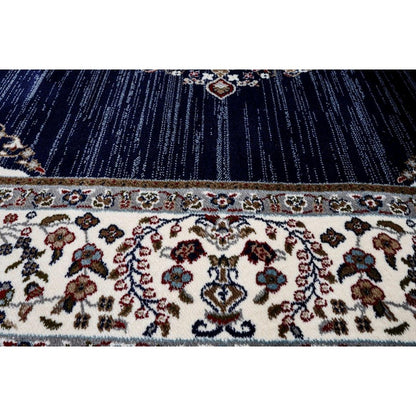 Master Collection 04 Traditional Medallion Navy Area Rug