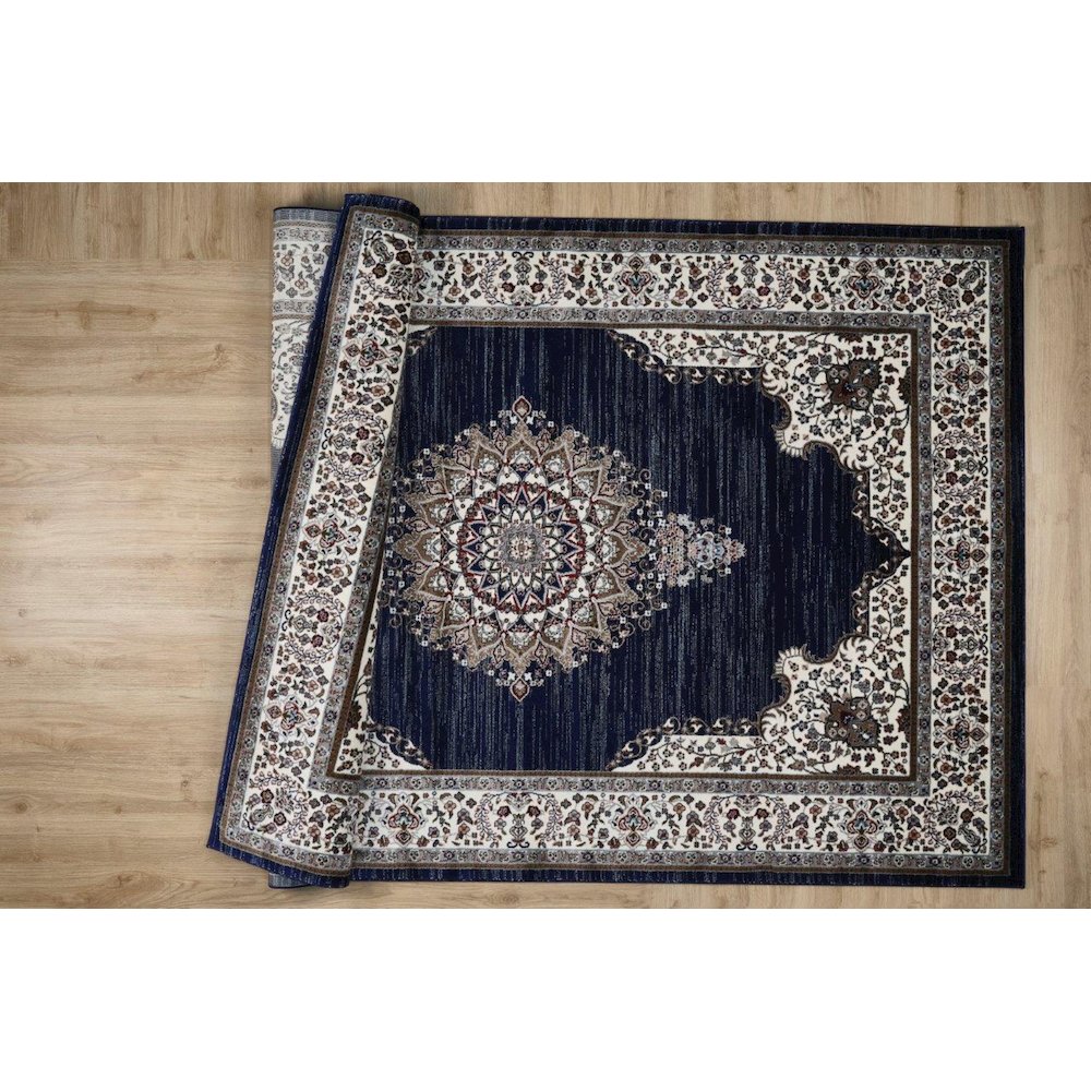 Master Collection 04 Traditional Medallion Navy Area Rug