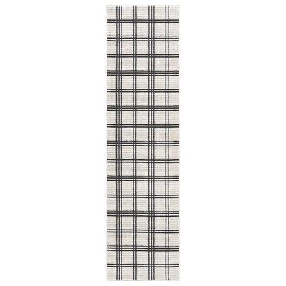Nomad Collection 01 Beige and Black Plaid Area Rug