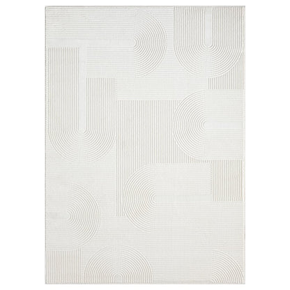 Nuevo 02 Modern Sculpted Arch Geometric Area Rug – Ivory