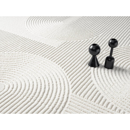 Nuevo 02 Modern Sculpted Arch Geometric Area Rug – Ivory