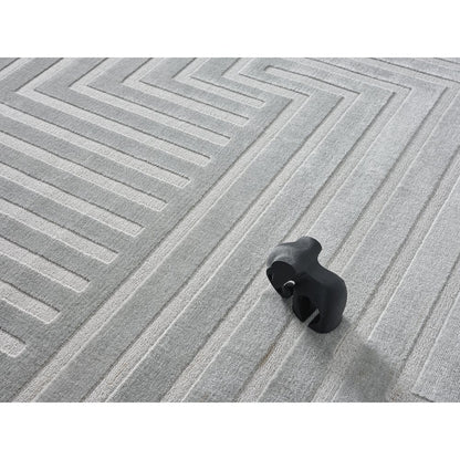 Nuevo 06 Modern Linear Chevron Area Rug – Gray