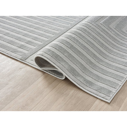 Nuevo 06 Modern Linear Chevron Area Rug – Gray