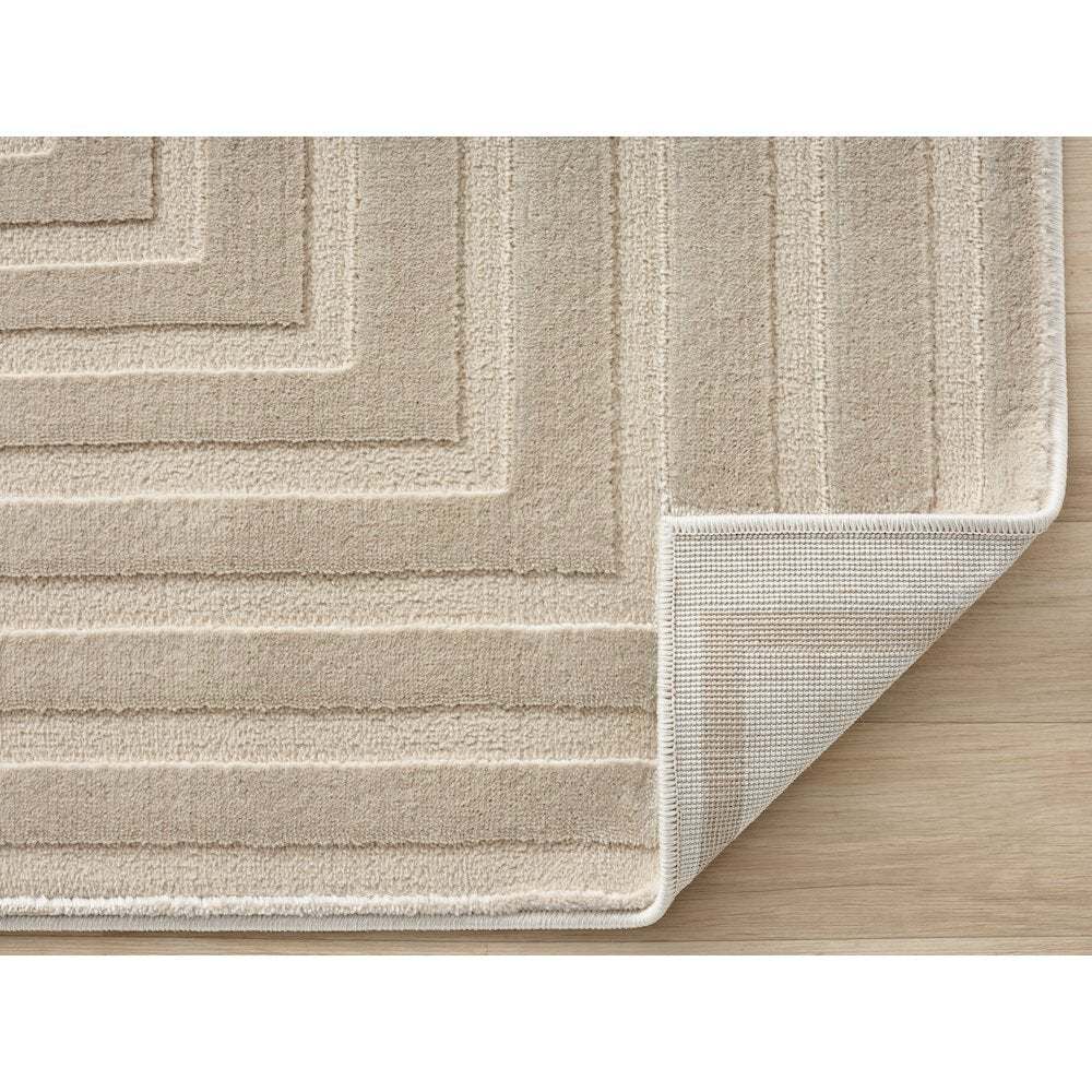 Nuevo 08 Modern Linear Chevron Area Rug – Beige