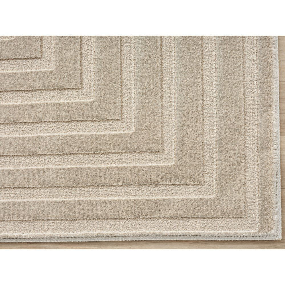 Nuevo 08 Modern Linear Chevron Area Rug – Beige
