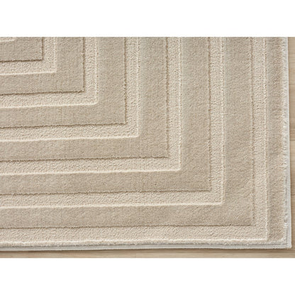 Nuevo 08 Modern Linear Chevron Area Rug – Beige