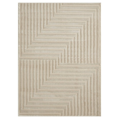 Nuevo 08 Modern Linear Chevron Area Rug – Beige
