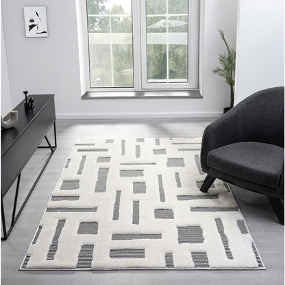 Natural 02 Geometric Blocks Area Rug