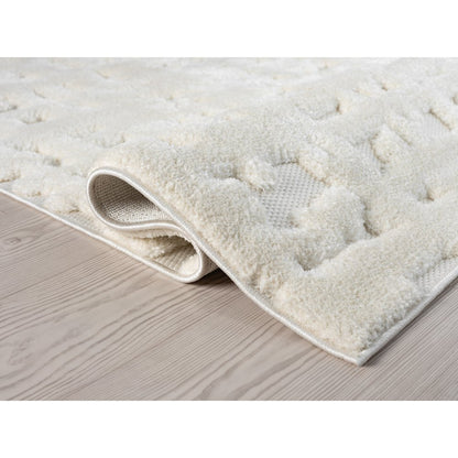 Natural 03 Ivory Sculpted Abstract Area Rug
