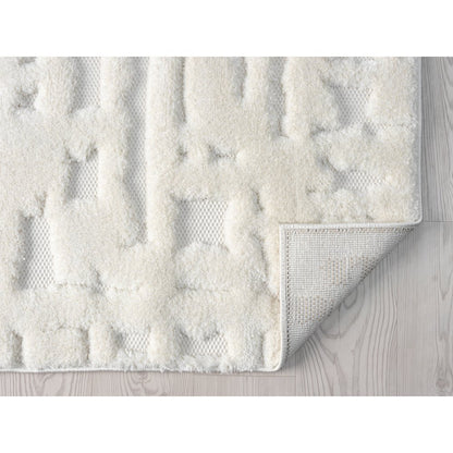 Natural 03 Ivory Sculpted Abstract Area Rug