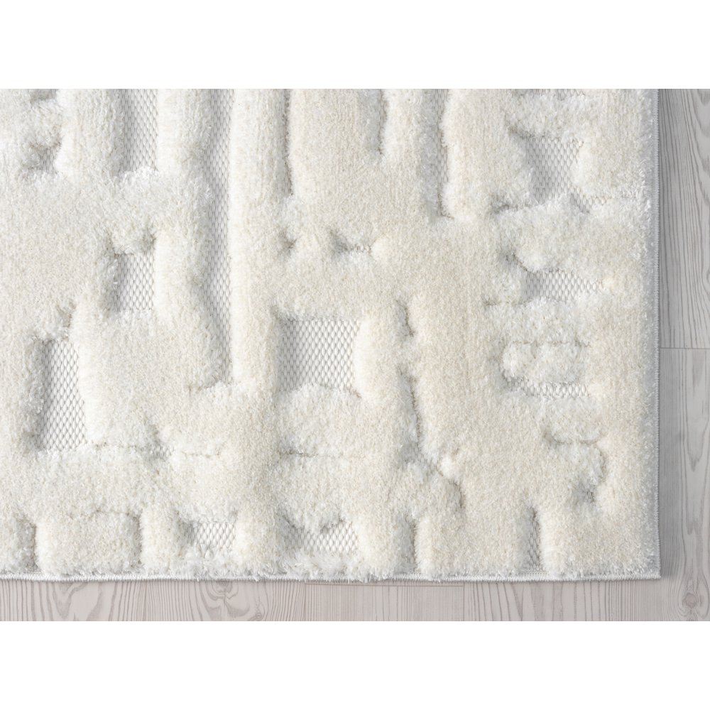 Natural 03 Ivory Sculpted Abstract Area Rug