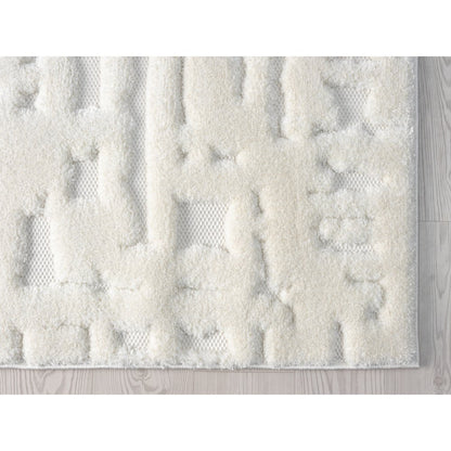 Natural 03 Ivory Sculpted Abstract Area Rug