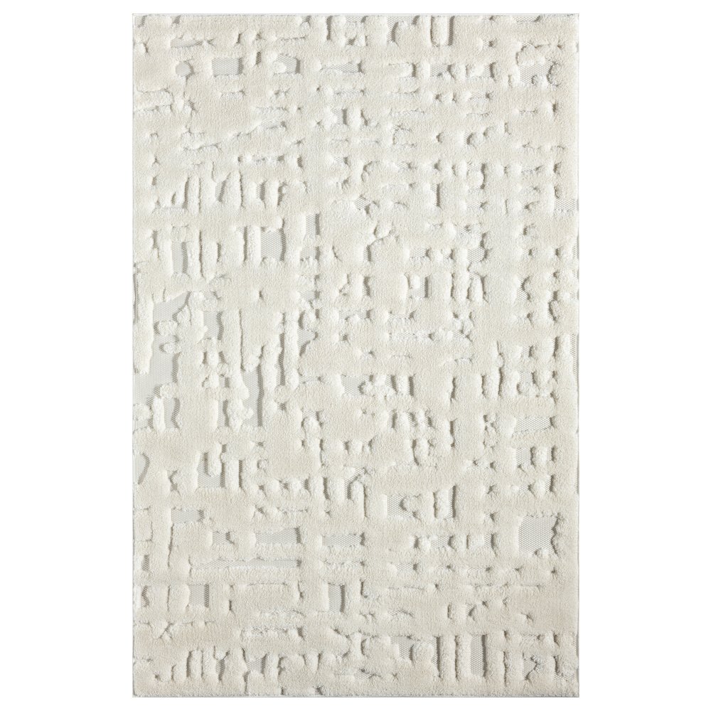 Natural 03 Ivory Sculpted Abstract Area Rug