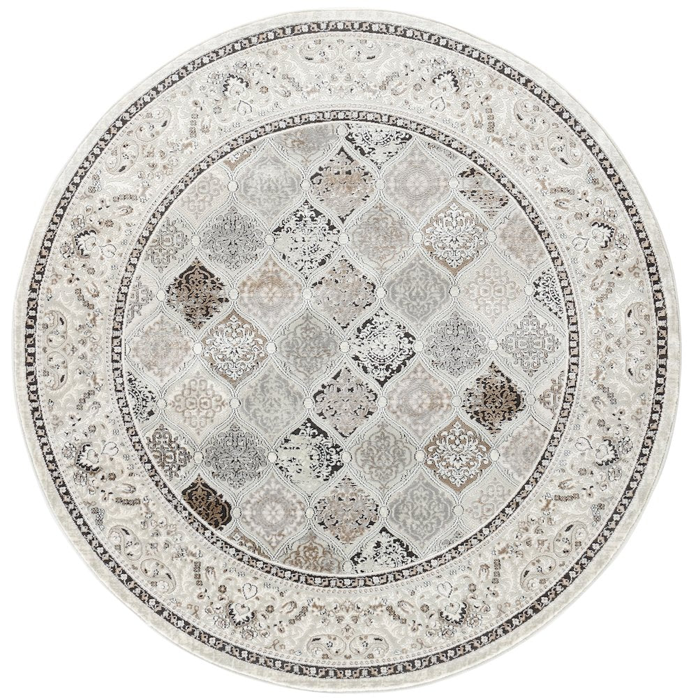 Omari Collection 01 Vintage-Inspired Quatrefol-Patterned Area Rug