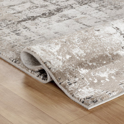 Omari Collection 05 Modern Abstract Grid Area Rug - Earth Tone