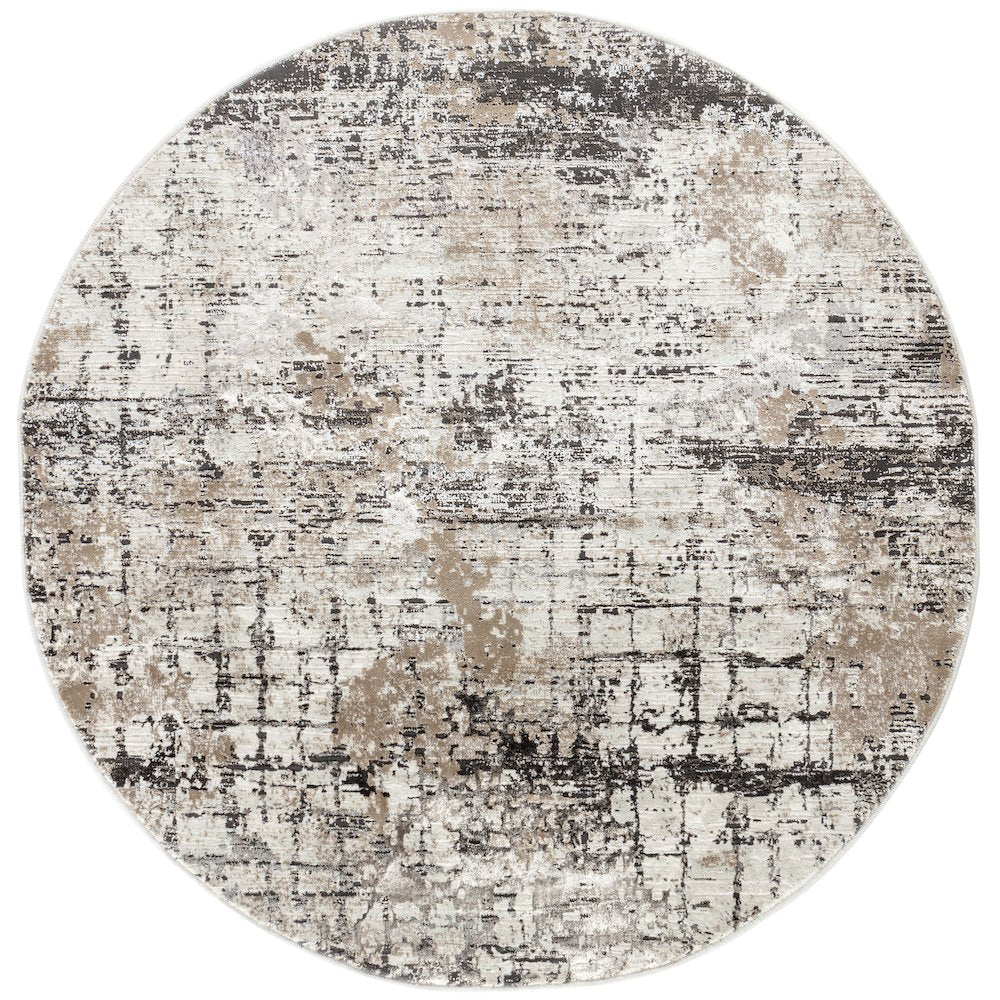 Omari Collection 05 Modern Abstract Grid Area Rug - Earth Tone