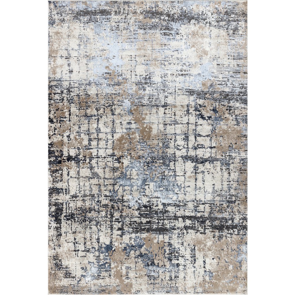 Omari Collection 06 Modern Abstract Grid Area Rug - Ocean Tone