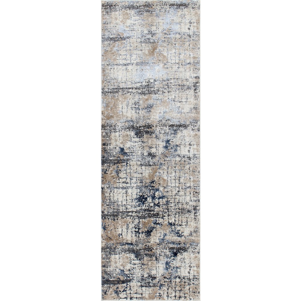 Omari Collection 06 Modern Abstract Grid Area Rug - Ocean Tone